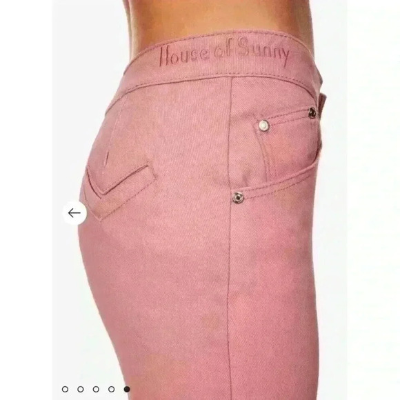 New Women Pale Pink House Of Sunny Denim Tulip Skirt Size 2 - Picture 8 of 16